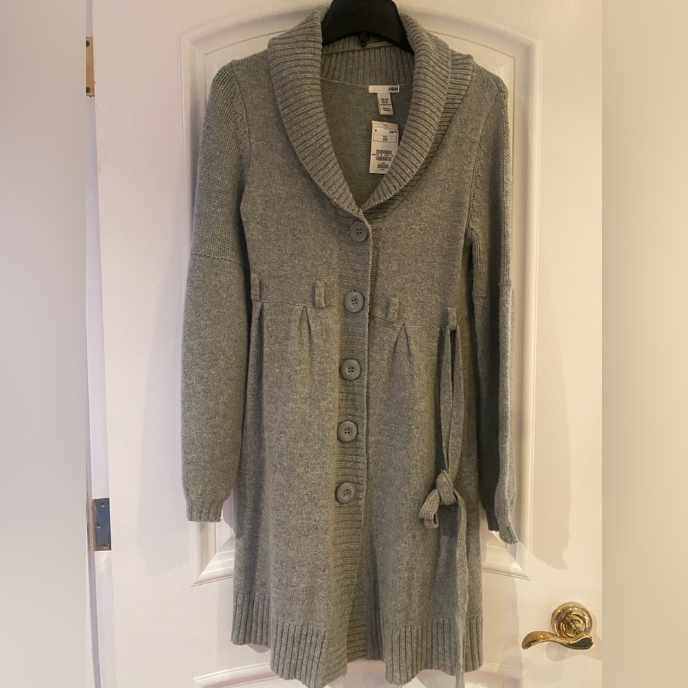 New! H&M sweater cardigan dress grey xs